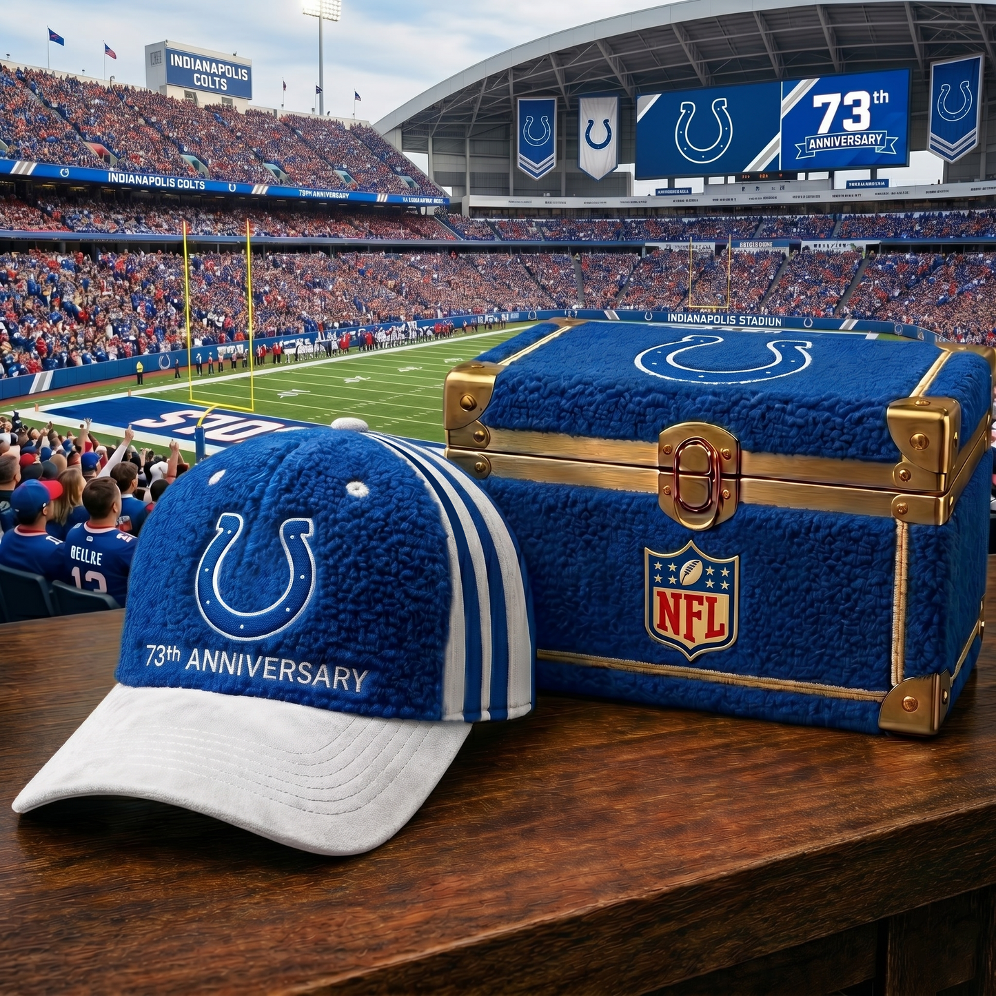 Premium NFL IND Anniversary Sherpa Fleece Cap V26 NMD 150426 TTV