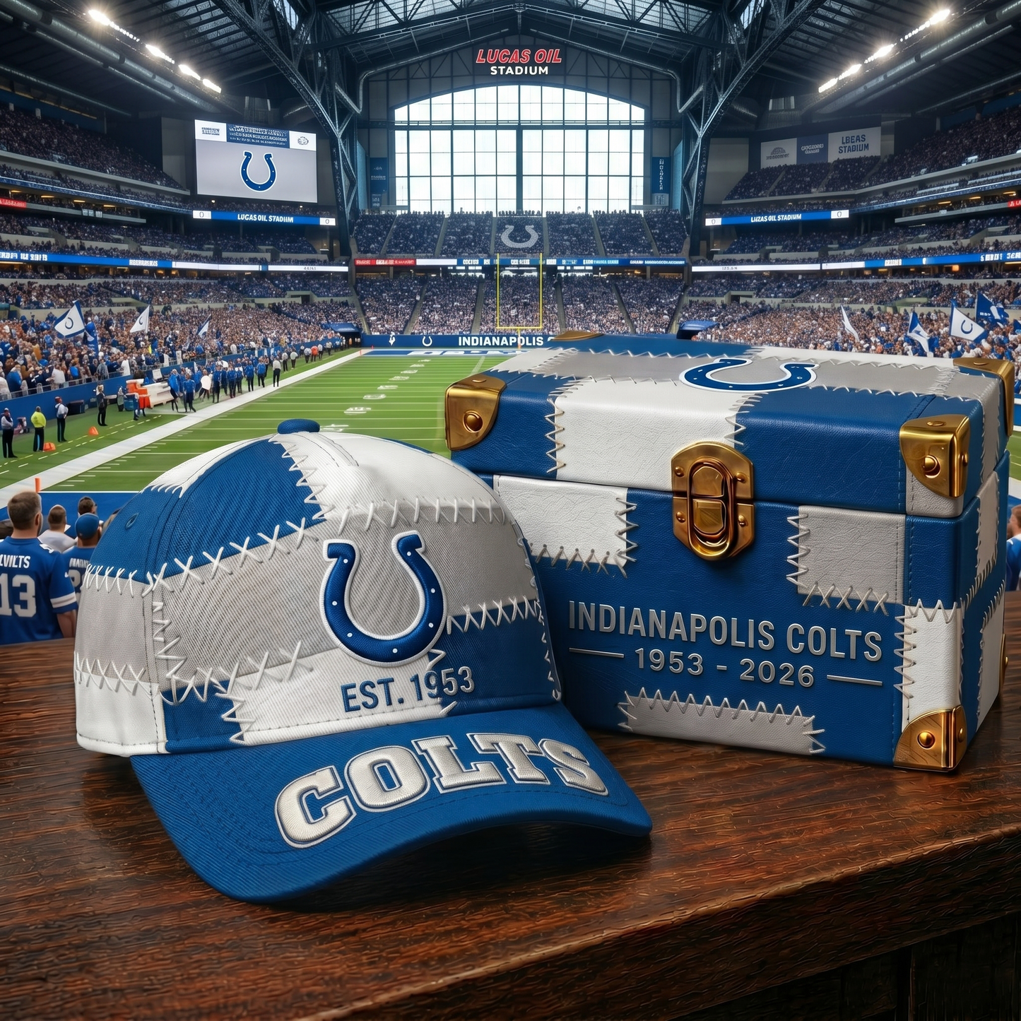 Premium NFL IND Patchwork Snapback Cap V33 NMD 270426 TTV