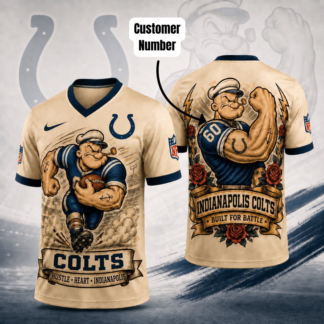 Premium NFL IND Popeye Vintage Tattoo T-shirt V1 NMD 050526 TTV