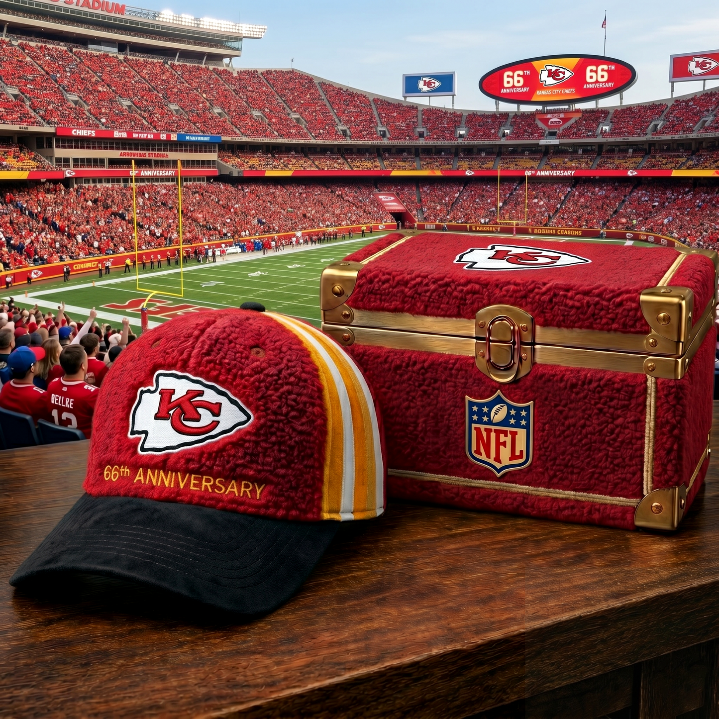 Premium NFL KC Anniversary Sherpa Fleece Cap V26 NMD 150426 TTV