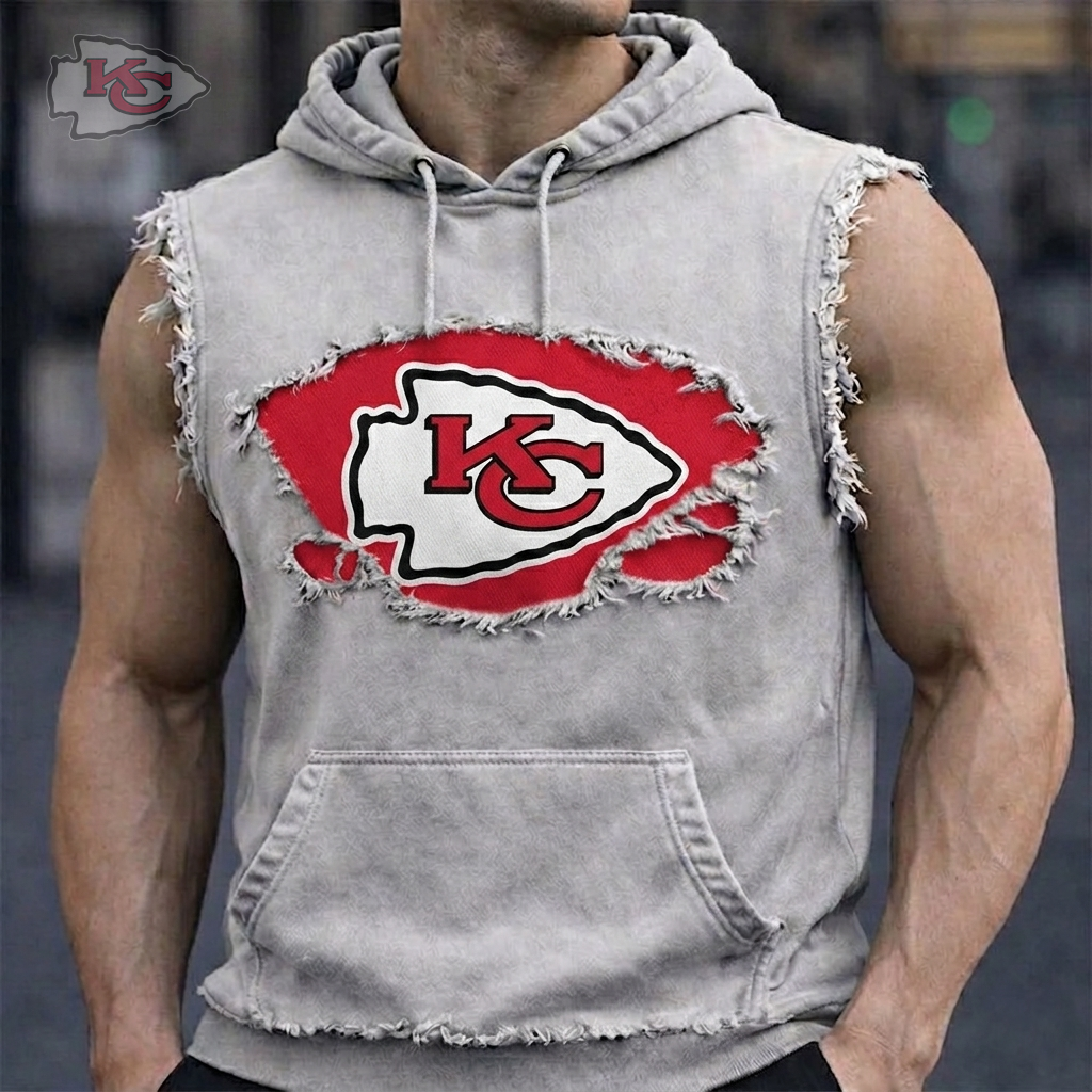 Premium NFL KC Distressed Hooded Tank V1 NMD 210426 TTV