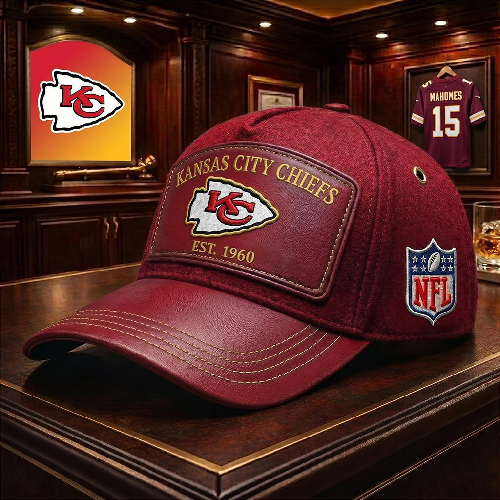 Premium NFL KC Heritage Leather Cap V29 NMD 200426TTV