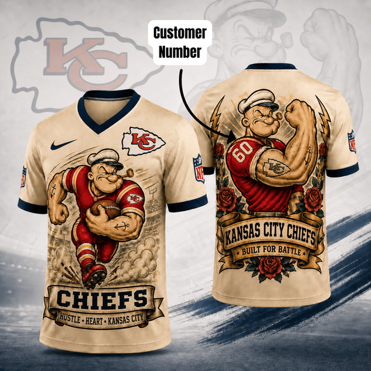 Premium NFL KC Popeye Vintage Tattoo T-shirt V1 NMD 050526 TTV