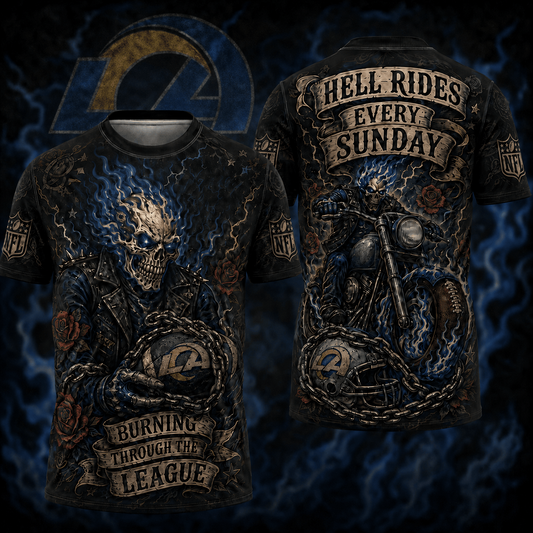 Premium NFL LAR Ghost Rider Tattoo T-shirt V3 NMD 080526 TTV