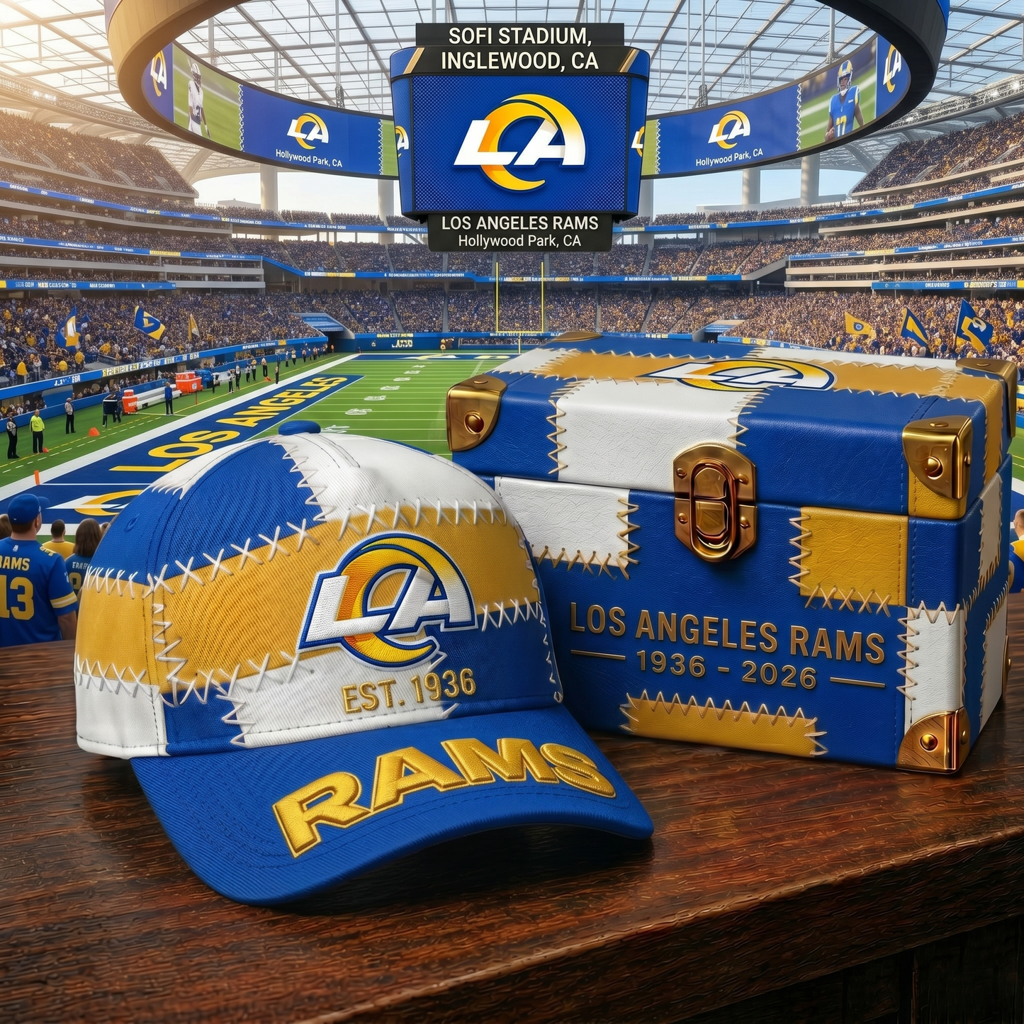 Premium NFL LAR Patchwork Snapback Cap V33 NMD 270426 TTV