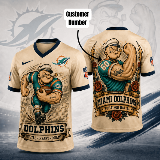 Premium NFL MIA Popeye Vintage Tattoo T-shirt V1 NMD 050526 TTV