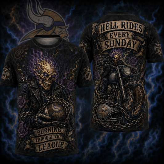 Premium NFL MIN Ghost Rider Tattoo T-shirt V3 NMD 080526 TTV
