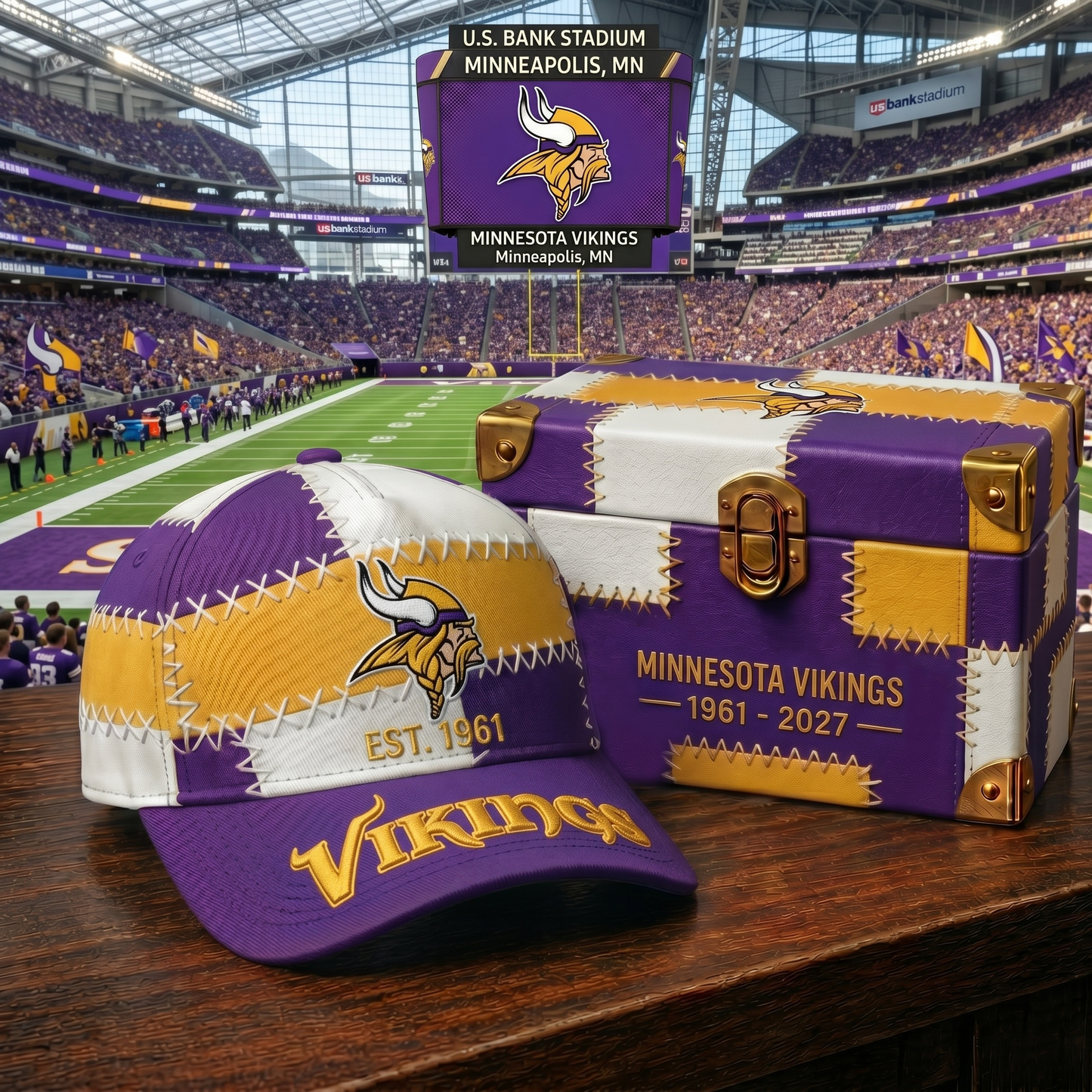 Premium NFL MIN Patchwork Snapback Cap V33 NMD 270426 TTV