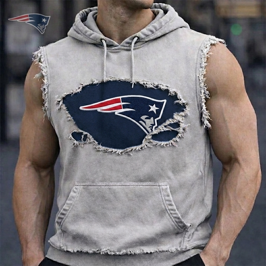 Premium NFL NE Distressed Hooded Tank V1 NMD 210426 TTV