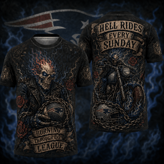 Premium NFL NE Ghost Rider Tattoo T-shirt V3 NMD 080526 TTV