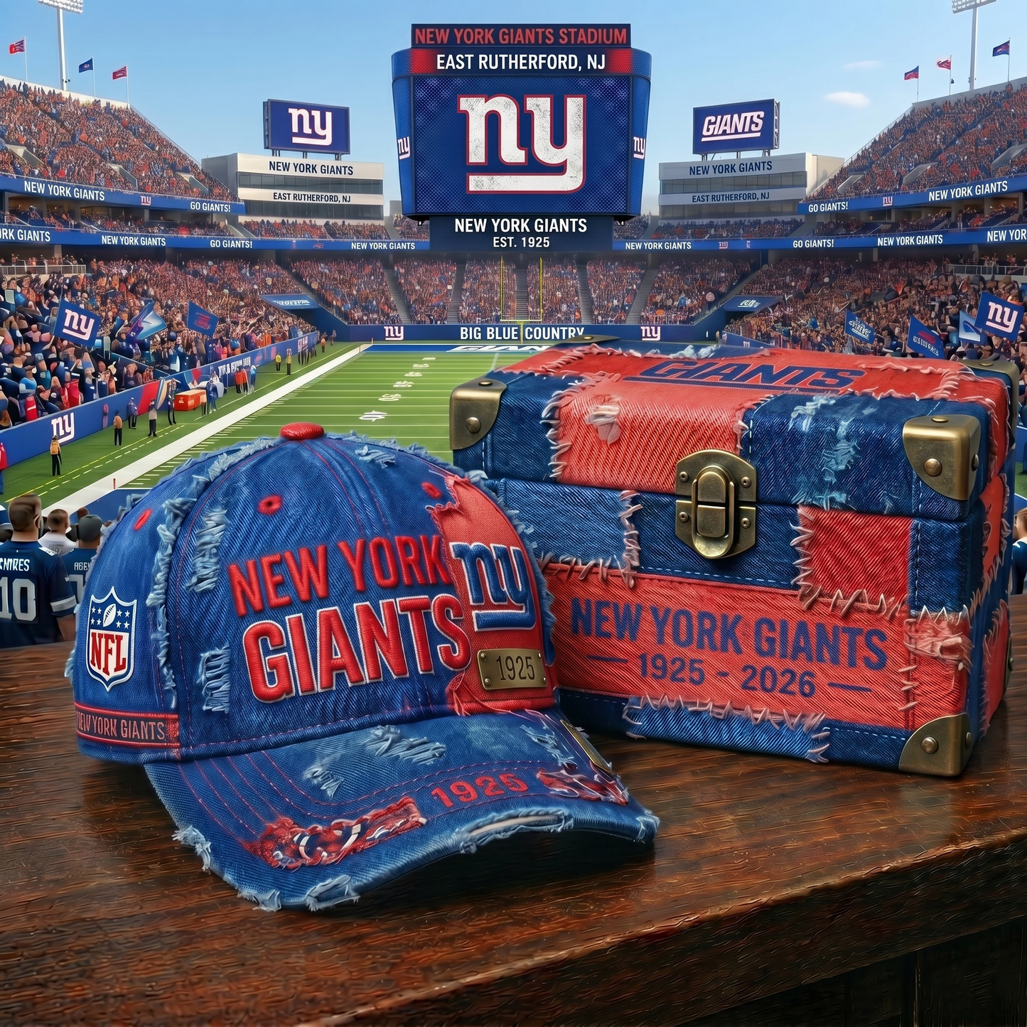 Premium NFL NYG Patchwork Denim Cap V34 NMD 060526 TTV