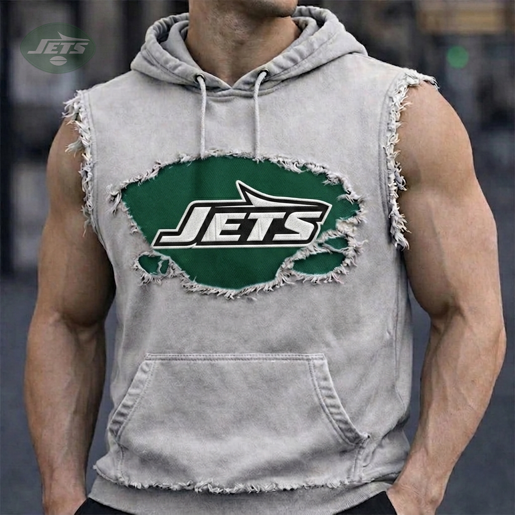 Premium NFL NYJ Distressed Hooded Tank V1 NMD 210426 TTV