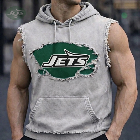 Premium NFL NYJ Distressed Hooded Tank V1 NMD 210426 TTV
