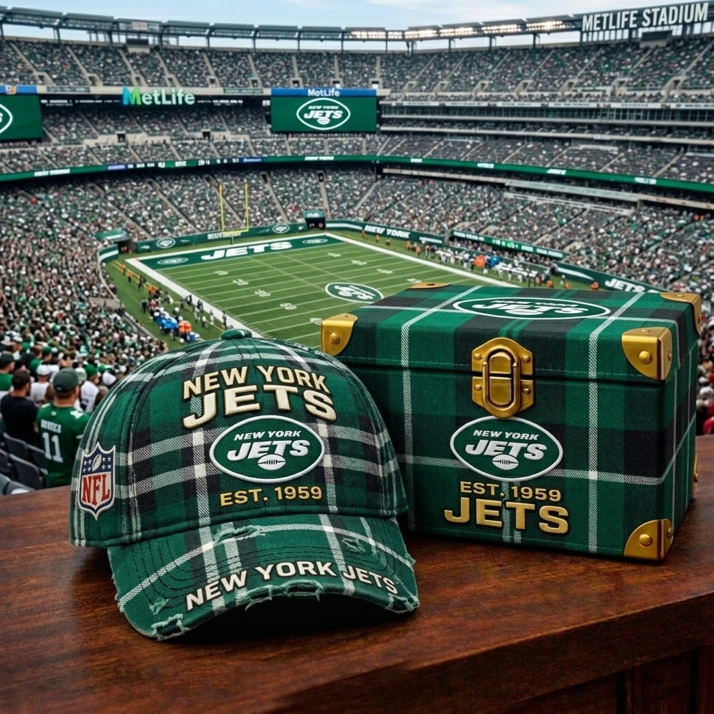 Premium NFL NYJ Heritage Checkered Cap V18 NMD CTKT