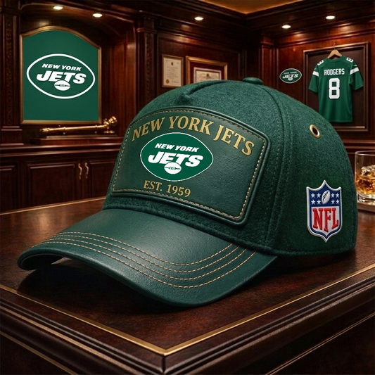 Premium NFL NYJ Heritage Leather Cap V29 NMD 200426TTV
