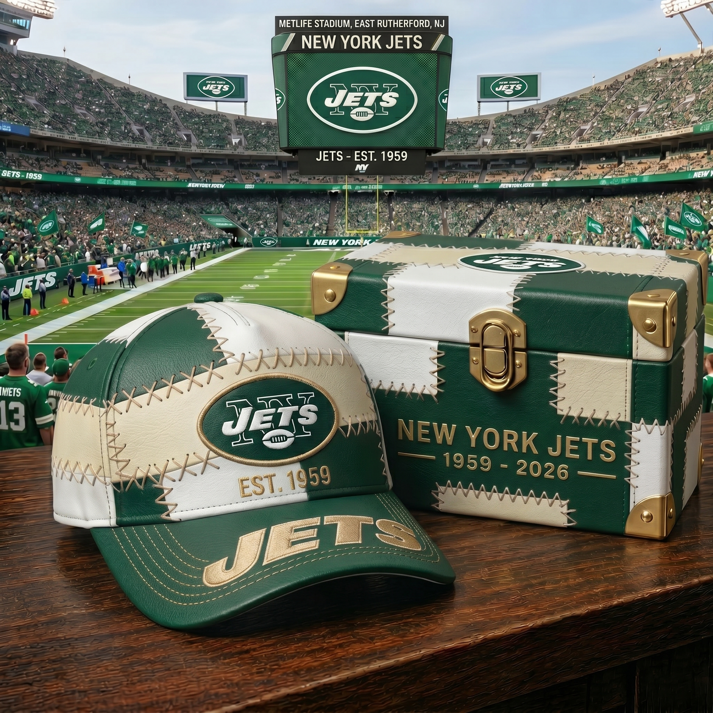 Premium NFL NYJ Patchwork Snapback Cap V33 NMD 270426 TTV