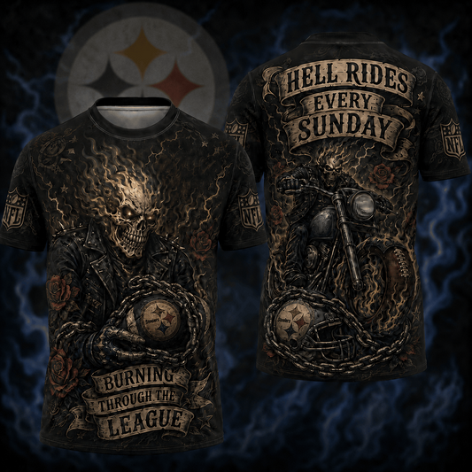 Premium NFL PIT Ghost Rider Tattoo T-shirt V3 NMD 080526 TTV