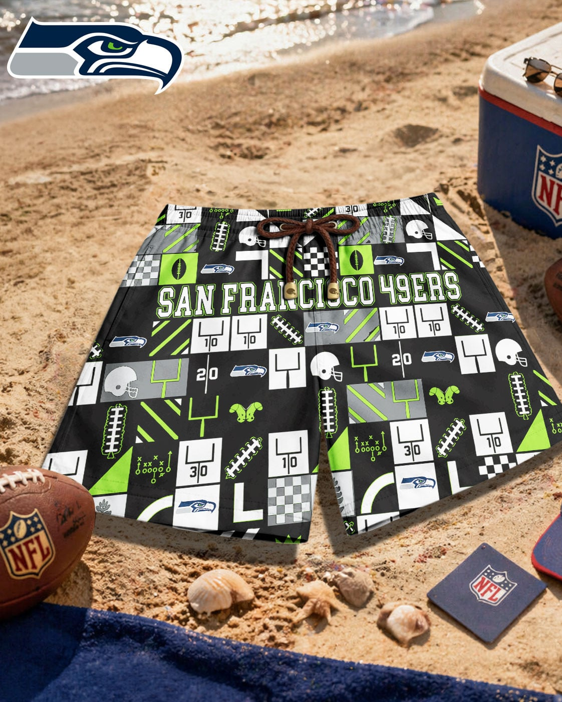 Premium NFL SEA Beach Shorts V1 NMD 270426 TTV
