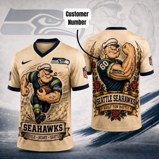 Premium NFL SEA Popeye Vintage Tattoo T-shirt V1 NMD 050526 TTV