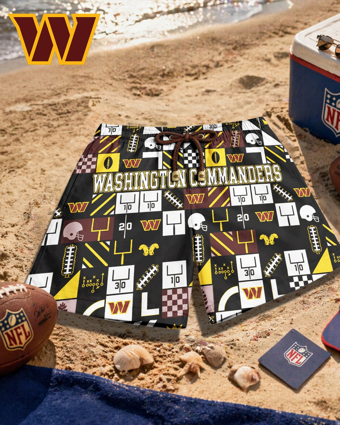 Premium NFL WAS Beach Shorts V1 NMD 270426 TTV