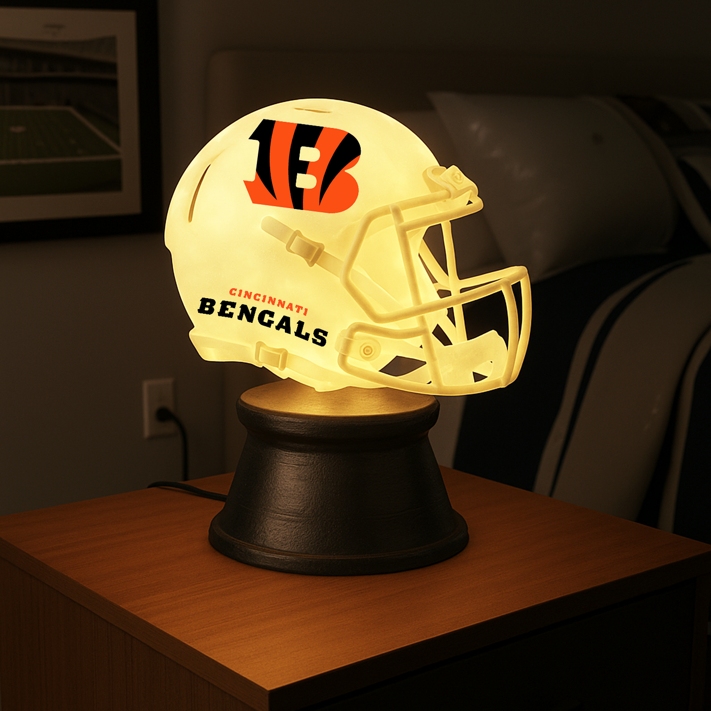 Premium NFL x CIN LED Helmet Night Light DATND NMD TANTD
