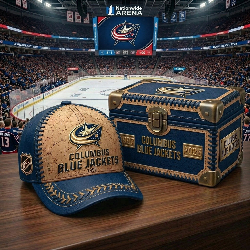 Premium NHL CBJ Cork Leather Cap V32 NMD CTKT