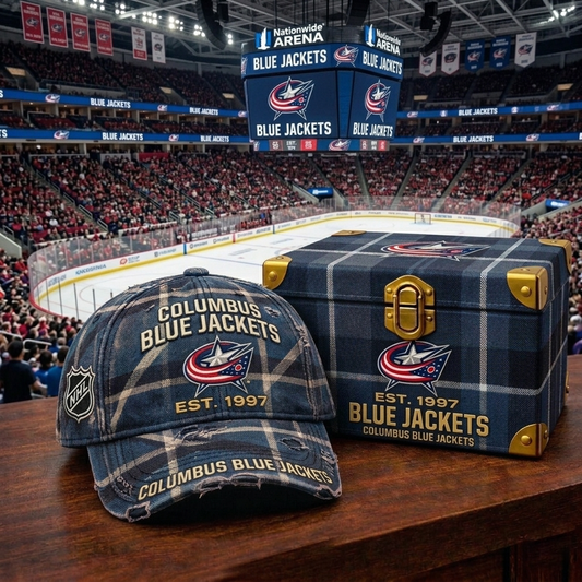 Premium NHL CBJ Heritage Checkered Cap V18 NMD CTKT