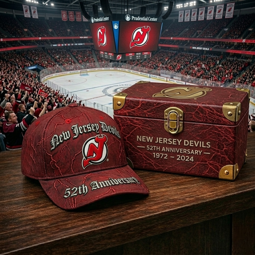 Premium NHL NJD Anniversary Vintage Crackle Cap V22 NMD CTKT