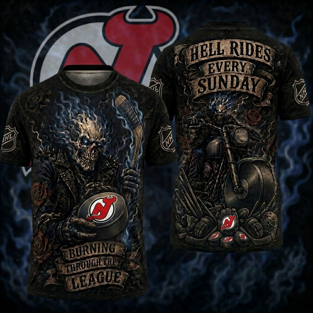Premium NHL NJD Ghost Rider Tattoo T-shirt V3 NMD CTKT