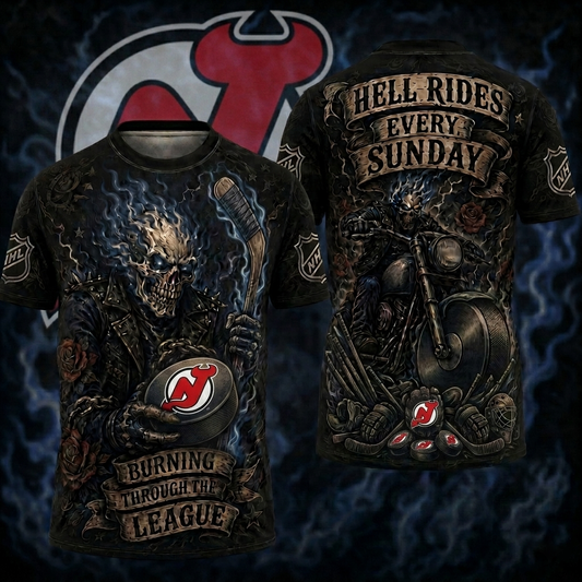 Premium NHL NJD Ghost Rider Tattoo T-shirt V3 NMD CTKT