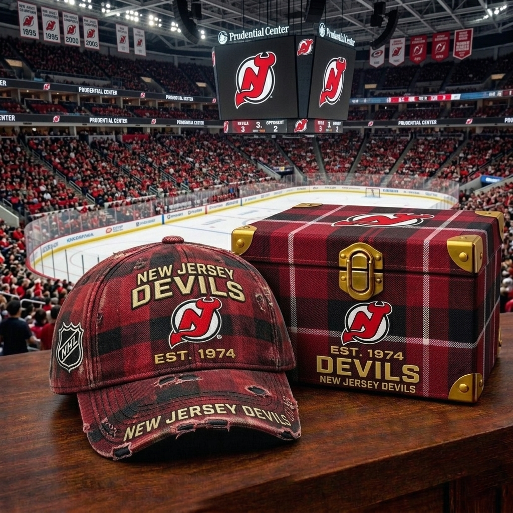 Premium NHL NJD Heritage Checkered Cap V18 NMD CTKT