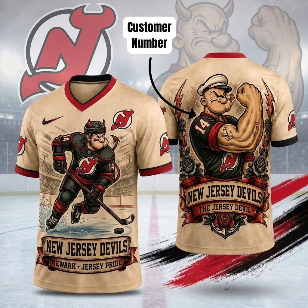 Premium NHL NJD Popeye Vintage Tattoo T-shirt V1 NMD CTKT