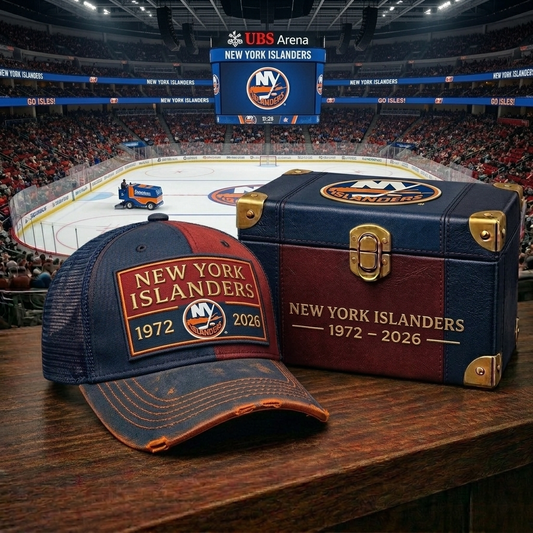 Premium NHL NYI Anniversary Heritage Distressed Trucker Cap V21 NMD CTKT