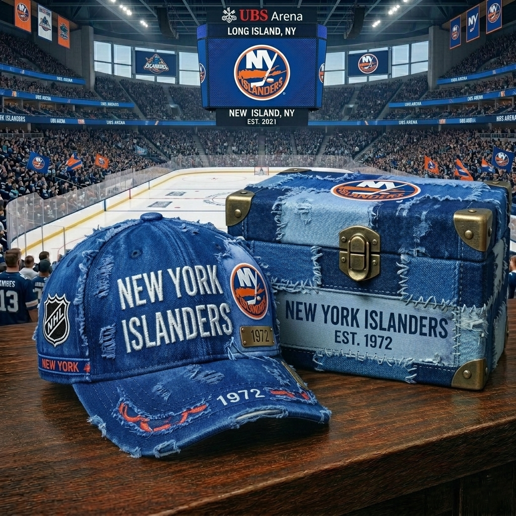 Premium NHL NYI Patchwork Denim Cap V34 NMD CTKT