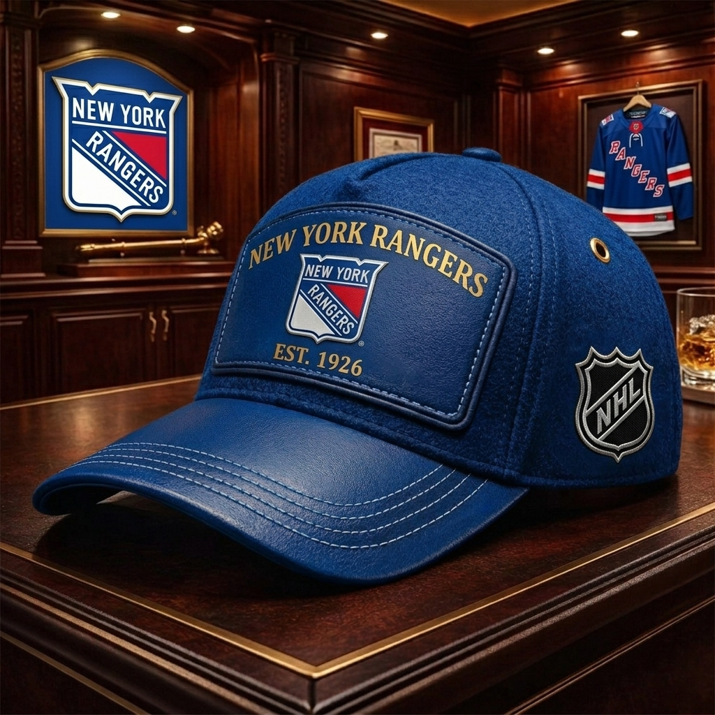 Premium NHL NYR Heritage Leather Cap V29 NMD CTKT