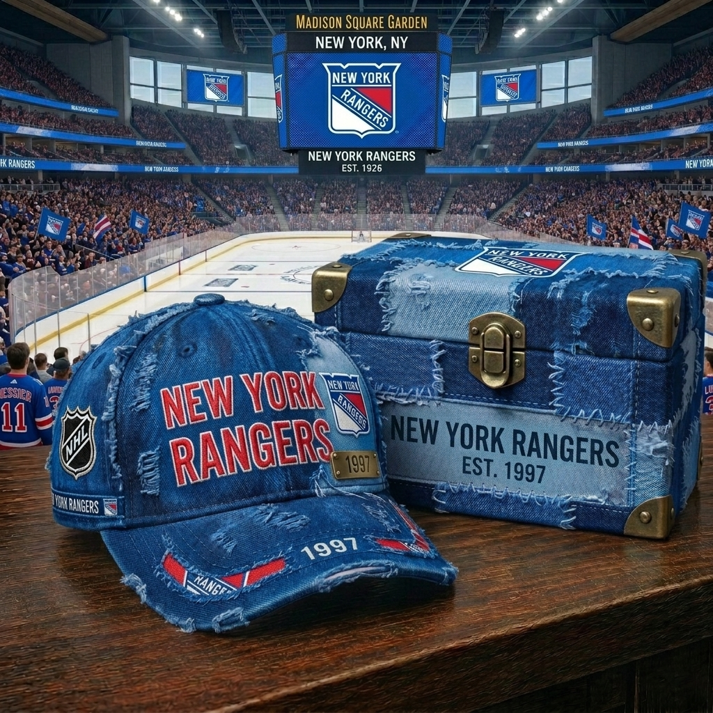 Premium NHL NYR Patchwork Denim Cap V34 NMD CTKT