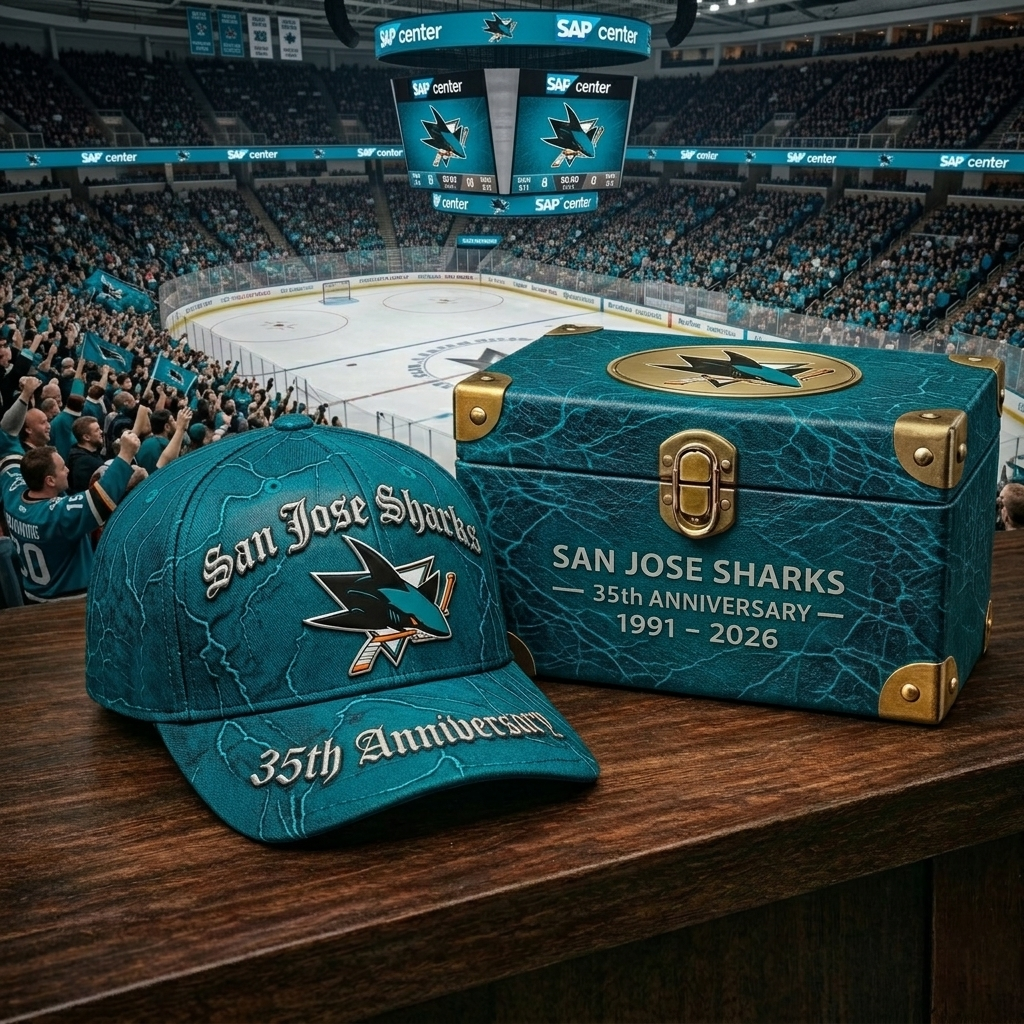 Premium NHL SJS Anniversary Vintage Crackle Cap V22 NMD CTKT
