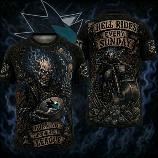Premium NHL SJS Ghost Rider Tattoo T-shirt V3 NMD CTKT
