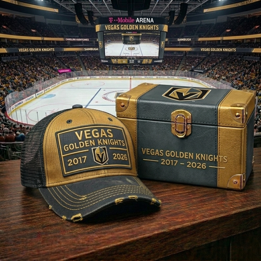 Premium NHL VGK Anniversary Heritage Distressed Trucker Cap V21 NMD CTKT