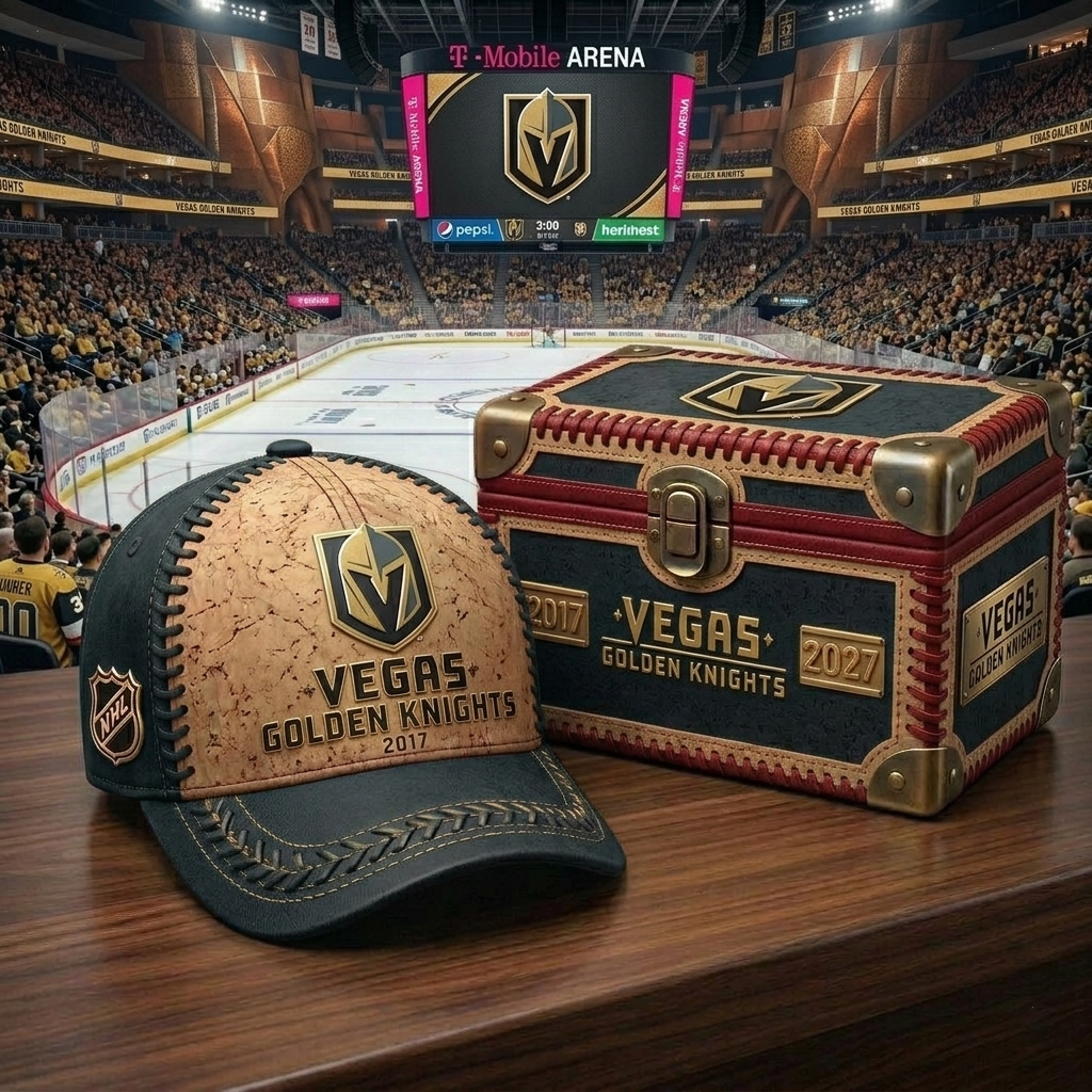 Premium NHL VGK Cork Leather Cap V32 NMD CTKT