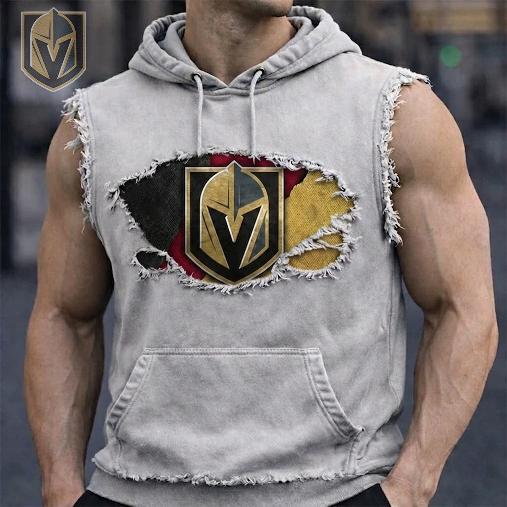 Premium NHL VGK Distressed Hooded Tank V1 NMD CTKT