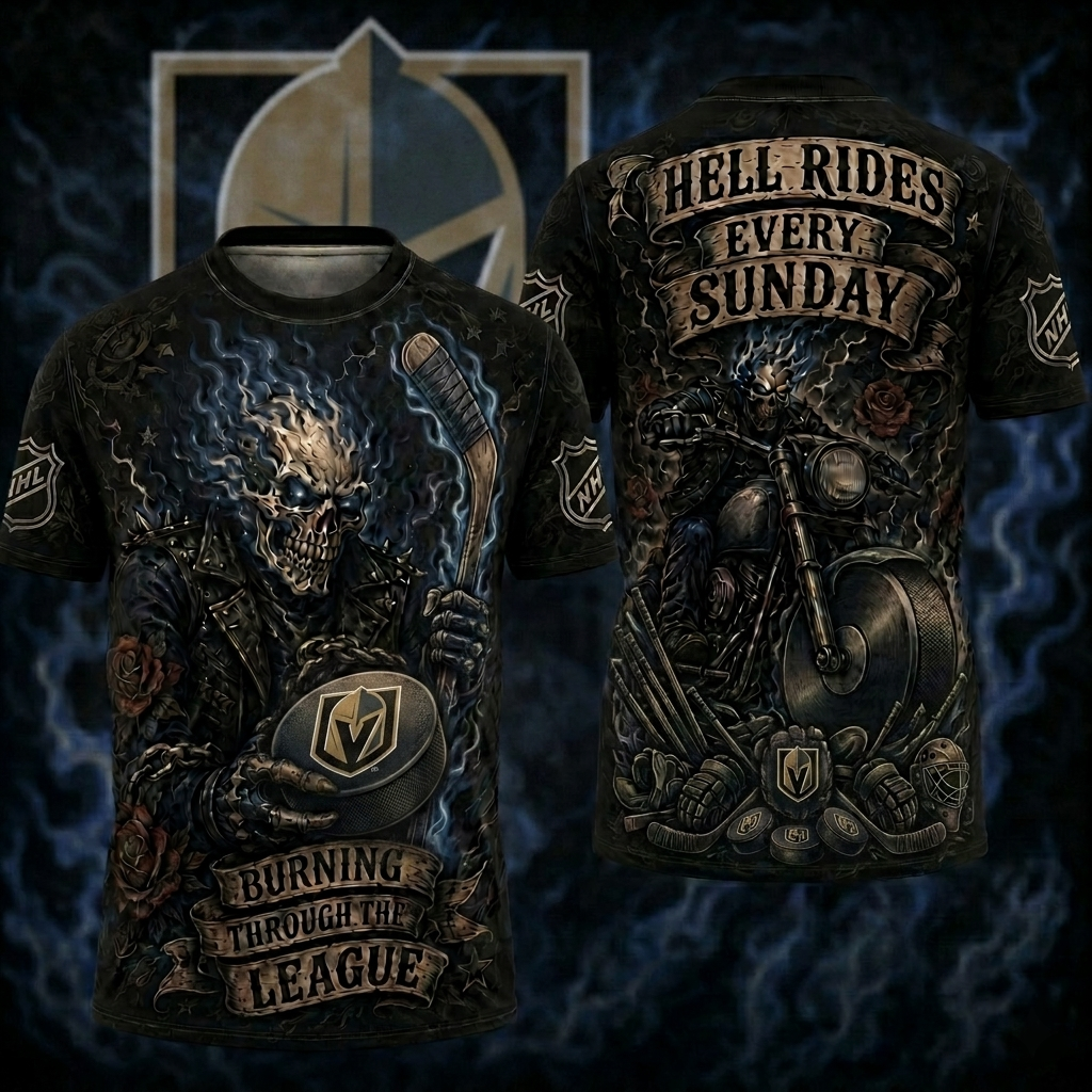 Premium NHL VGK Ghost Rider Tattoo T-shirt V3 NMD CTKT