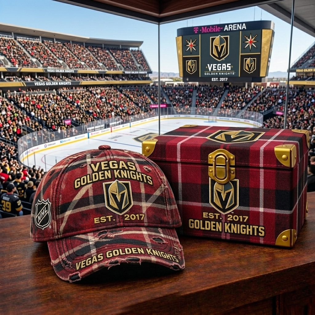 Premium NHL VGK Heritage Checkered Cap V18 NMD CTKT