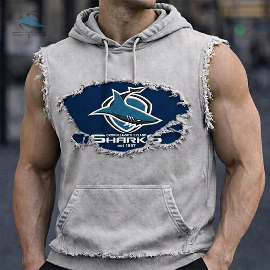 Premium NRL CSS Distressed Hooded Tank V1 NMD 210426 TTV