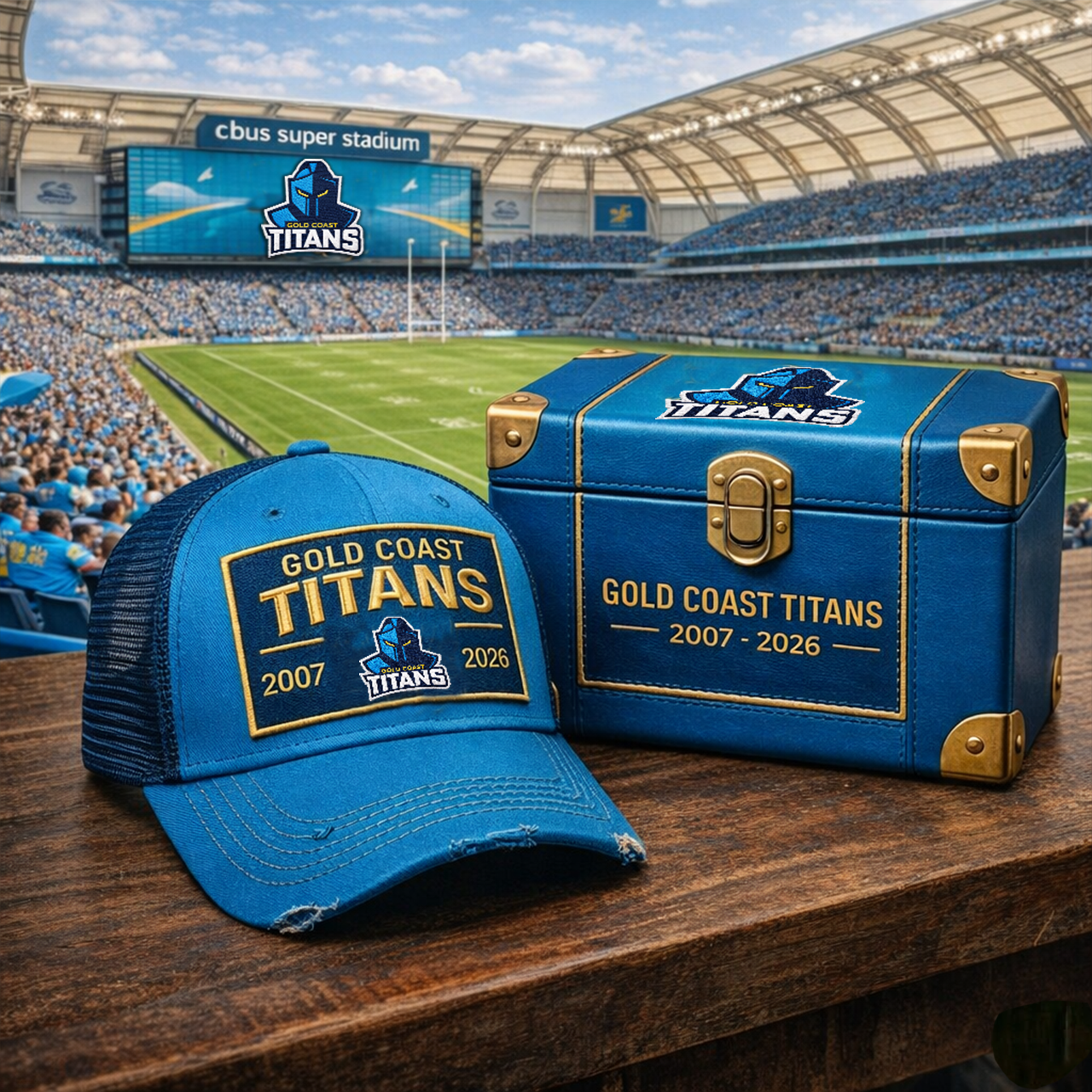 Premium NRL GCT Anniversary Heritage Distressed Trucker Cap V21 NMD 040426 TTV