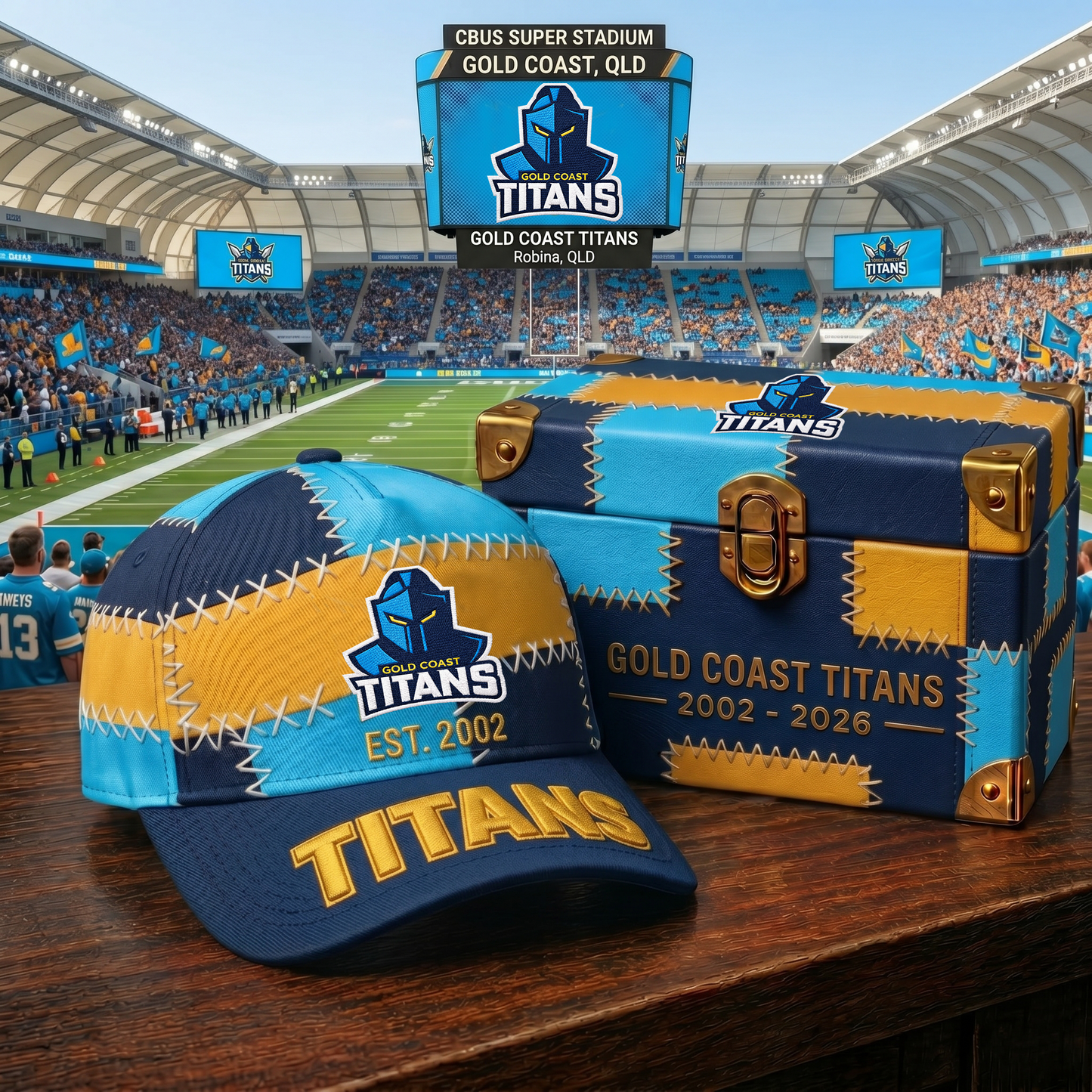 Premium NRL GCT Patchwork Snapback Cap V33 NMD 270426 TTV