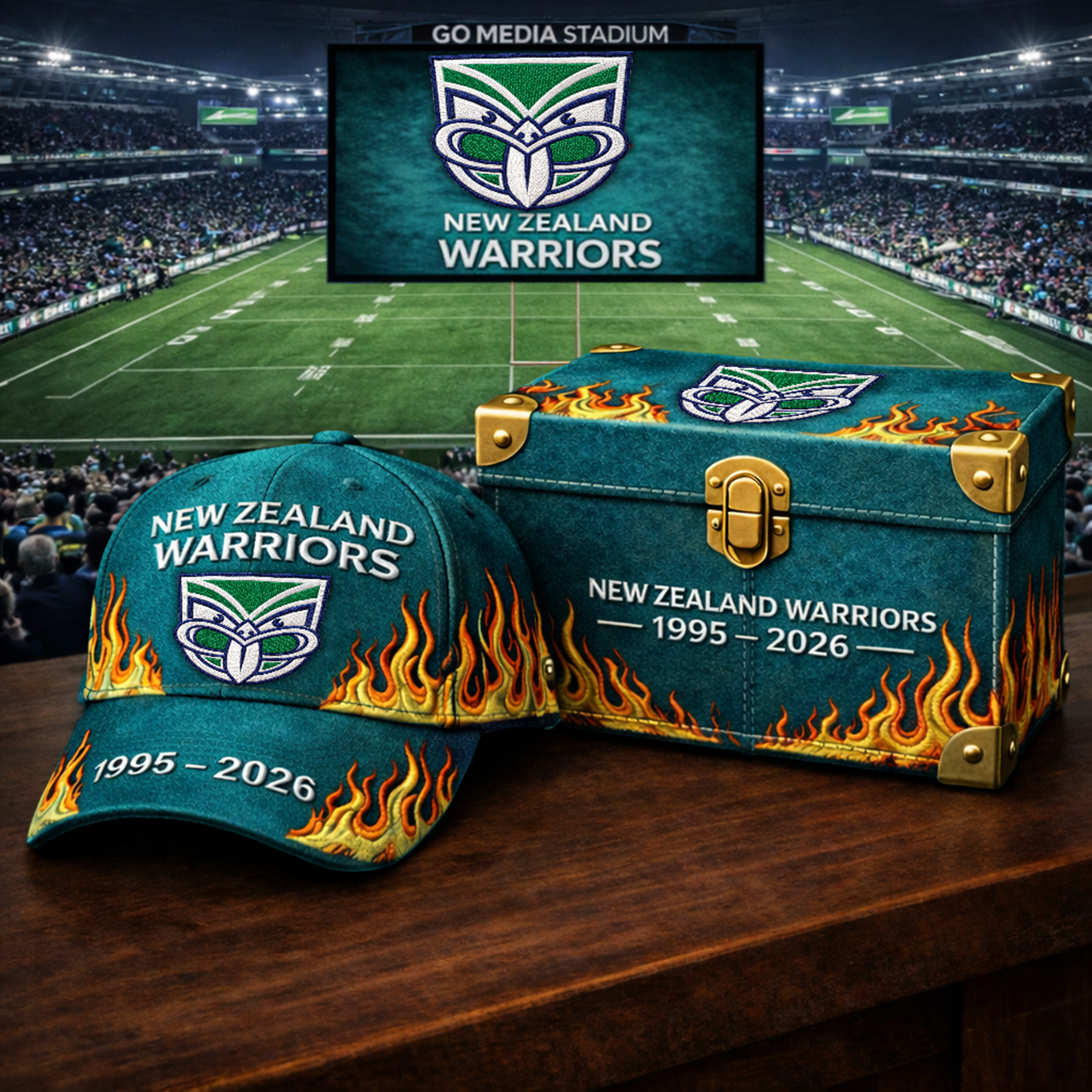 Premium NRL NZW Classic Flame Tribute Cap V17 NMD 310326 TTV