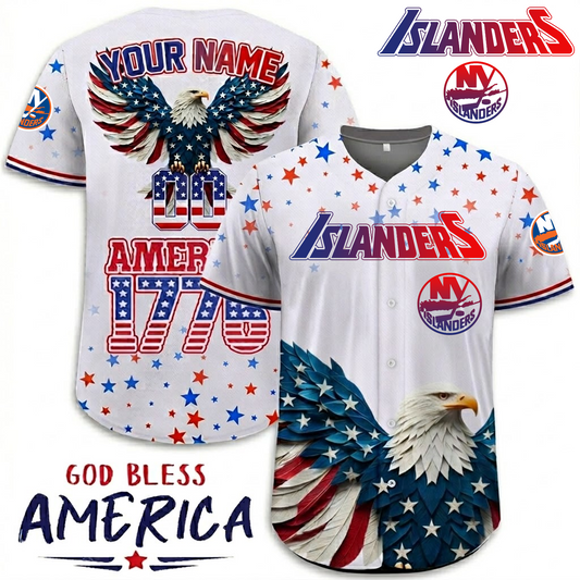 Premium NYI x NHL Independence Day Celebration 3D Baseball Jersey DATND TANTD 260326