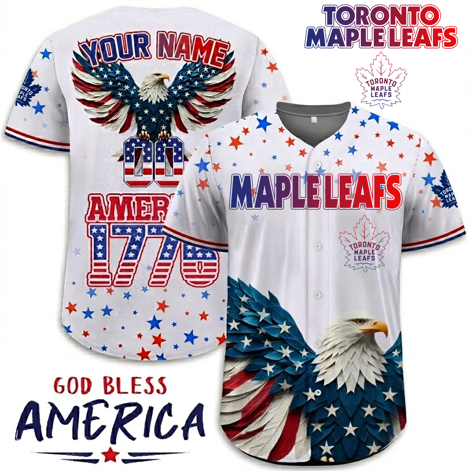 Premium TOR x NHL Independence Day Celebration 3D Baseball Jersey DATND TANTD 260326