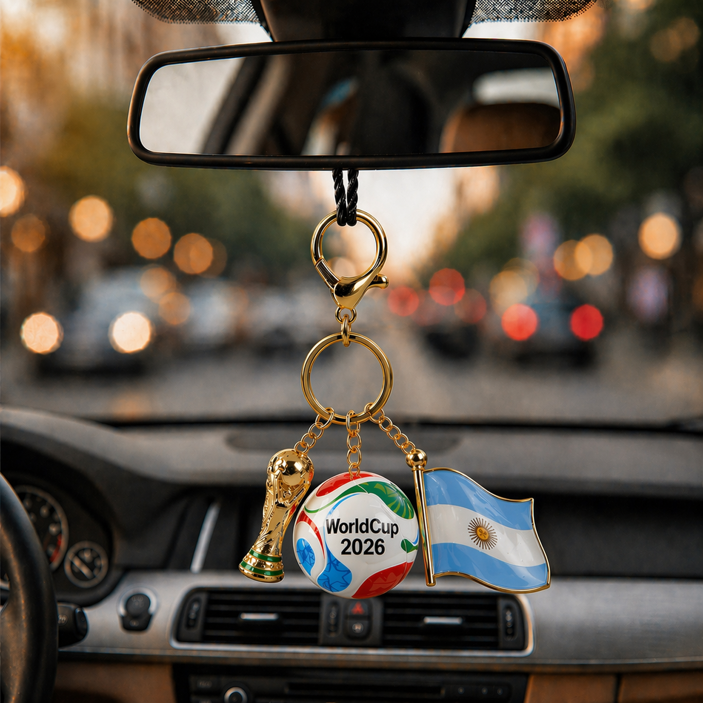 Premium WC x Argentina Custom Trophy Ball Flag Car Charm DATND TANTD 220426